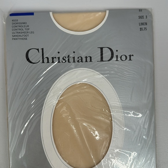 lot of 2 vintage control top christian Dior pantyhose size 3 sandalfoot - Picture 2 of 5